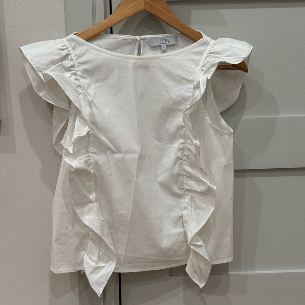 Pearl  by Lela Rose Elegant Cream Sleeveless Blouse